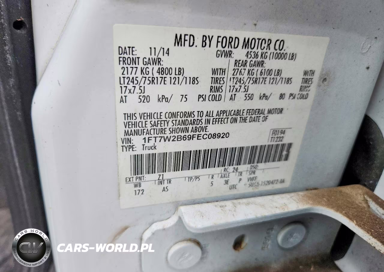 2015 Ford F250 Super Duty VIN:1FT7W2B69FEC08920 - 12