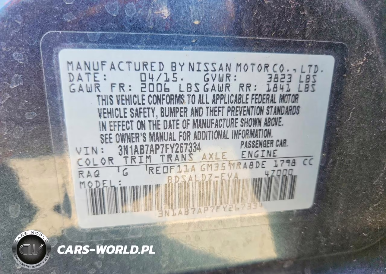 2015 Nissan Sentra Sv VIN:3N1AB7AP7FY267334 - 13