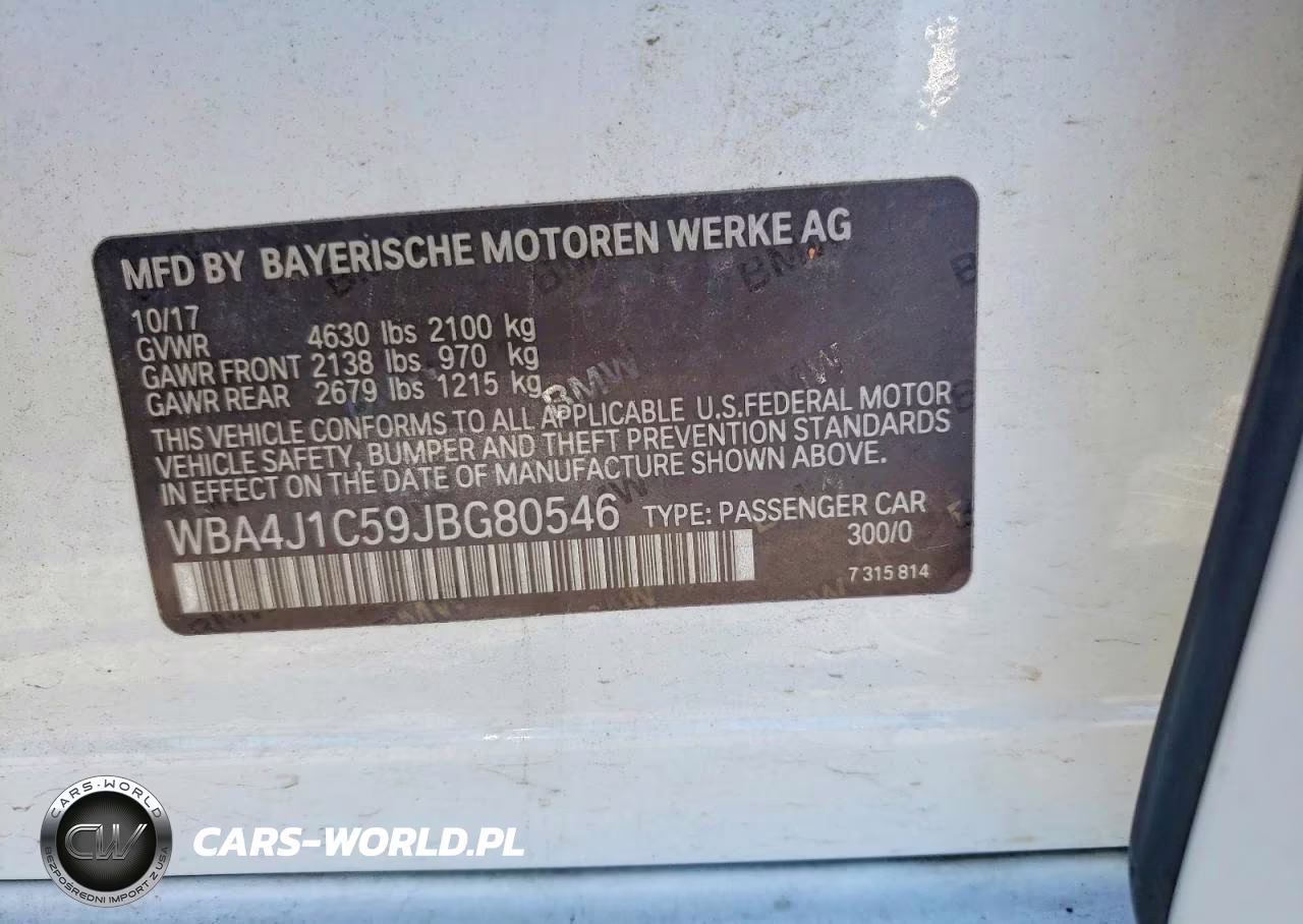 2018 BMW 430I Gran Coupe VIN:WBA4J1C59JBG80546 - 12