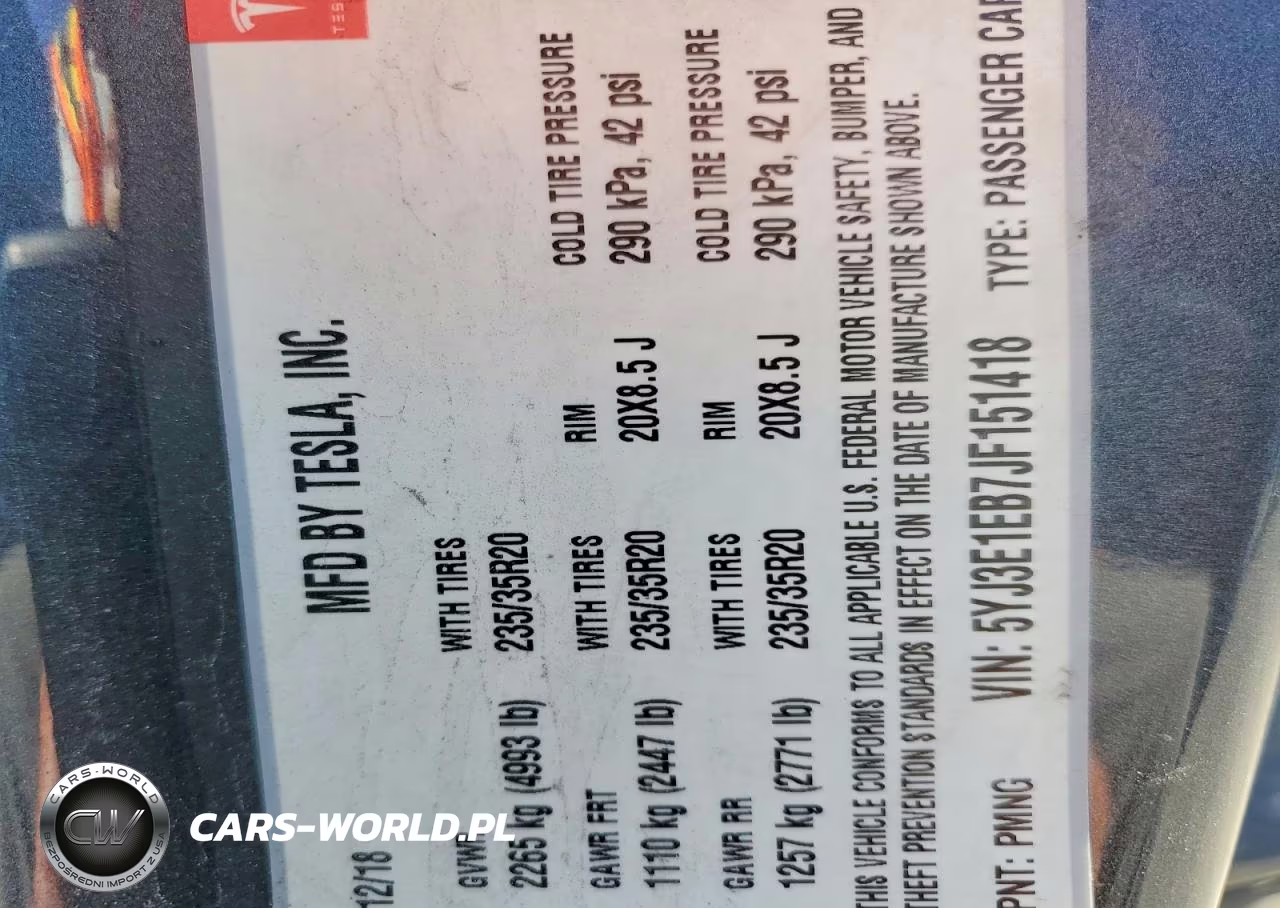 2018 Tesla Model 3 VIN:5YJ3E1EB7JF151418 - 12