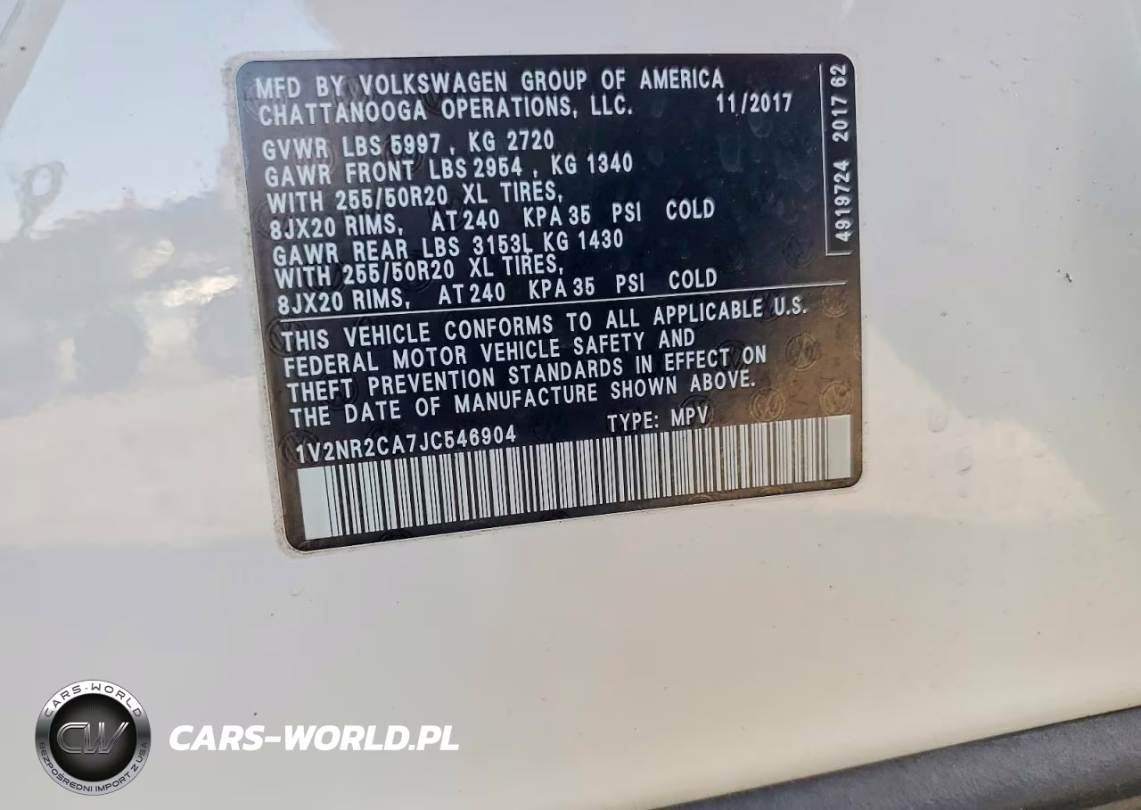 2018 Volkswagen Atlas Sel Premium VIN:1V2NR2CA7JC546904 - 13