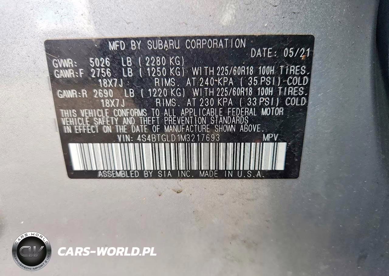 2021 Subaru Outback Onyx Edition Xt VIN:4S4BTGLD1M3217693 - 13