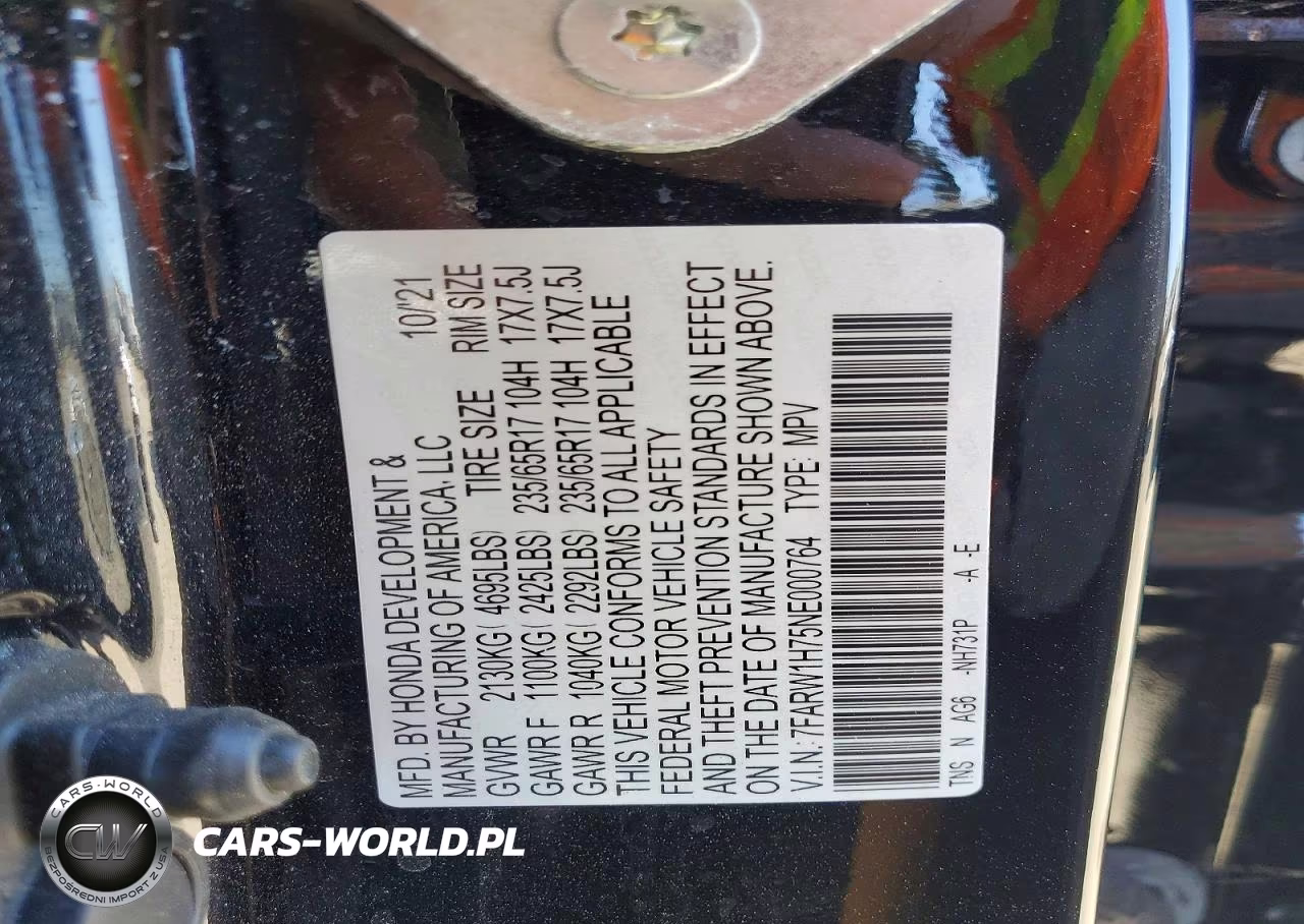 2022 Honda Cr-V Se VIN:7FARW1H75NE000764 - 13