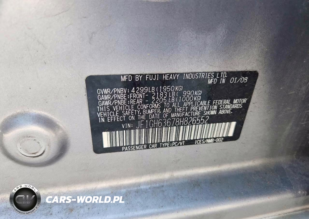 2008 Subaru Impreza Outback Sport VIN:JF1GH63678H826552 - 13