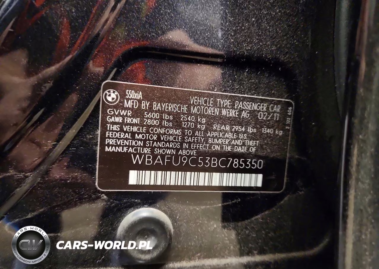 2011 BMW 550 Xi VIN:WBAFU9C53BC785350 - 12
