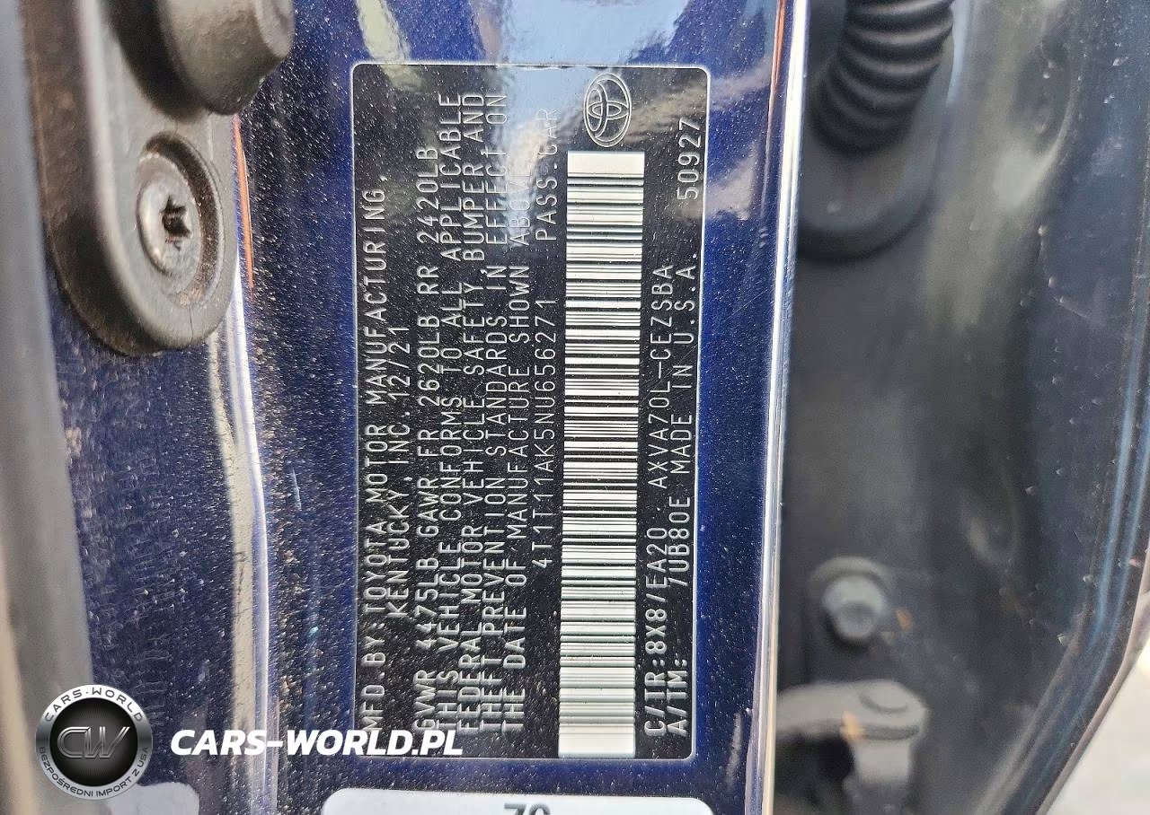 2022 Toyota Camry Se VIN:4T1T11AK5NU656271 - 12