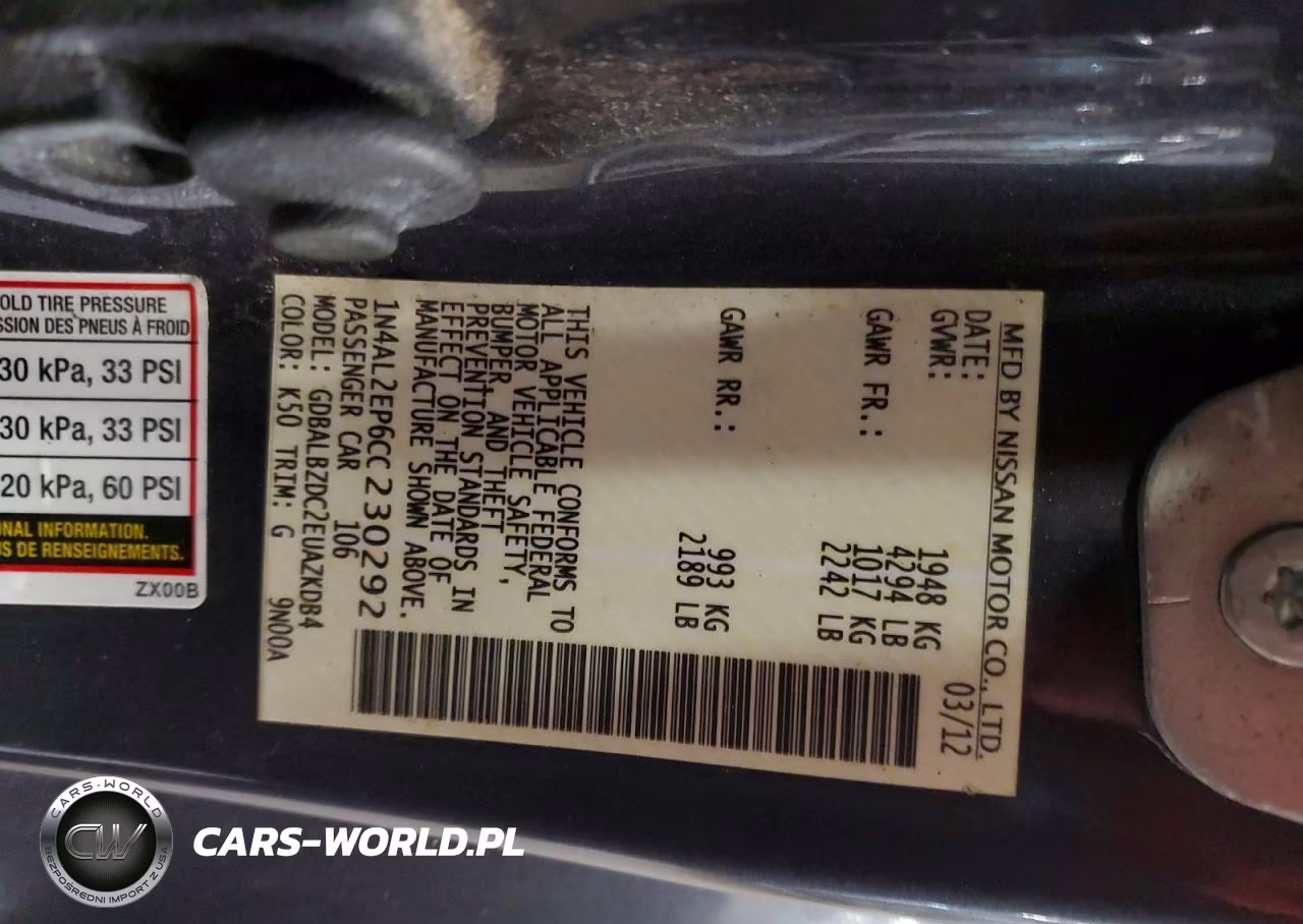 2012 Nissan Altima 2.5 S VIN:1N4AL2EP6CC230292 - 13