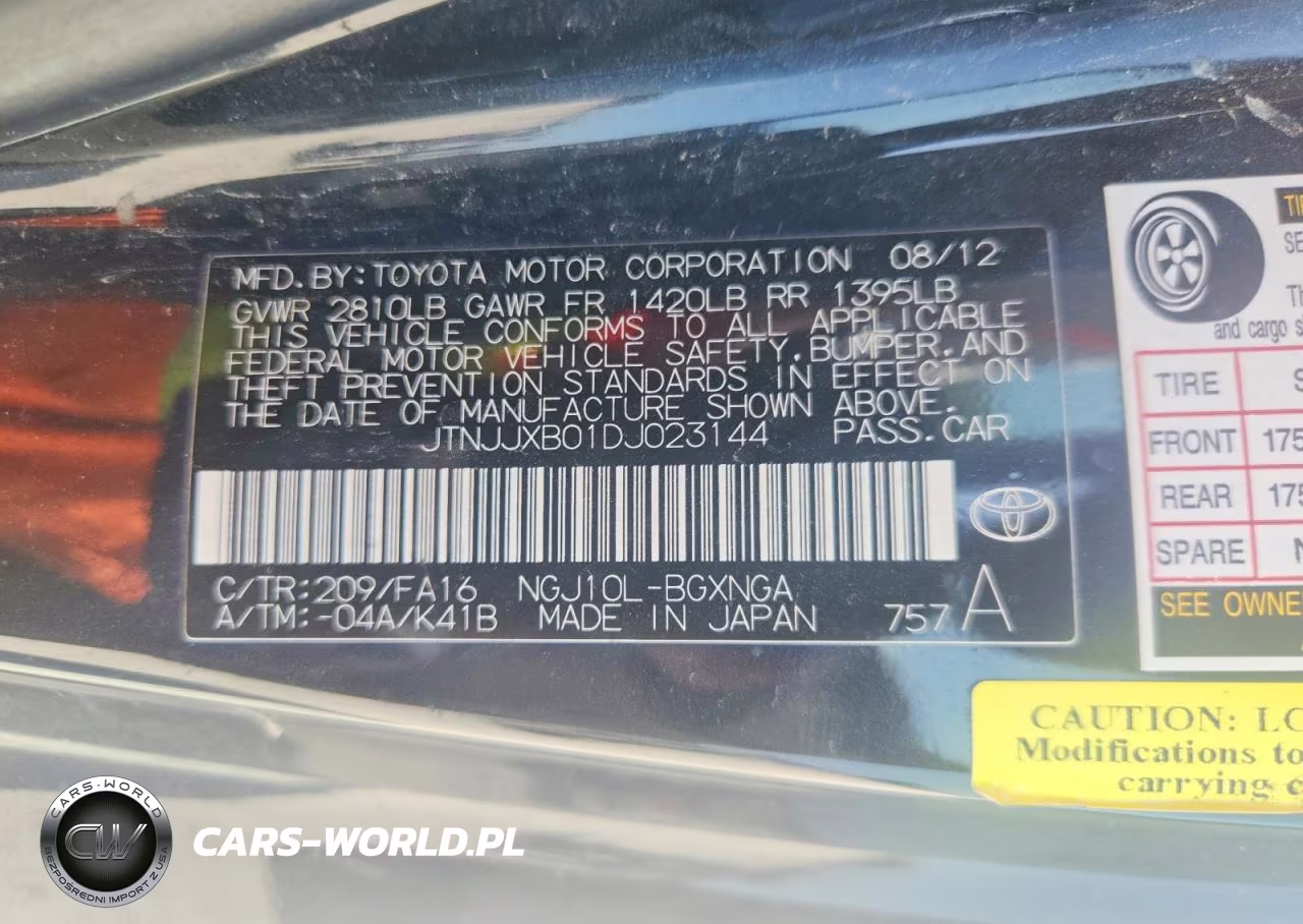 2013 Scion Iq Base VIN:JTNJJXB01DJ023144 - 12