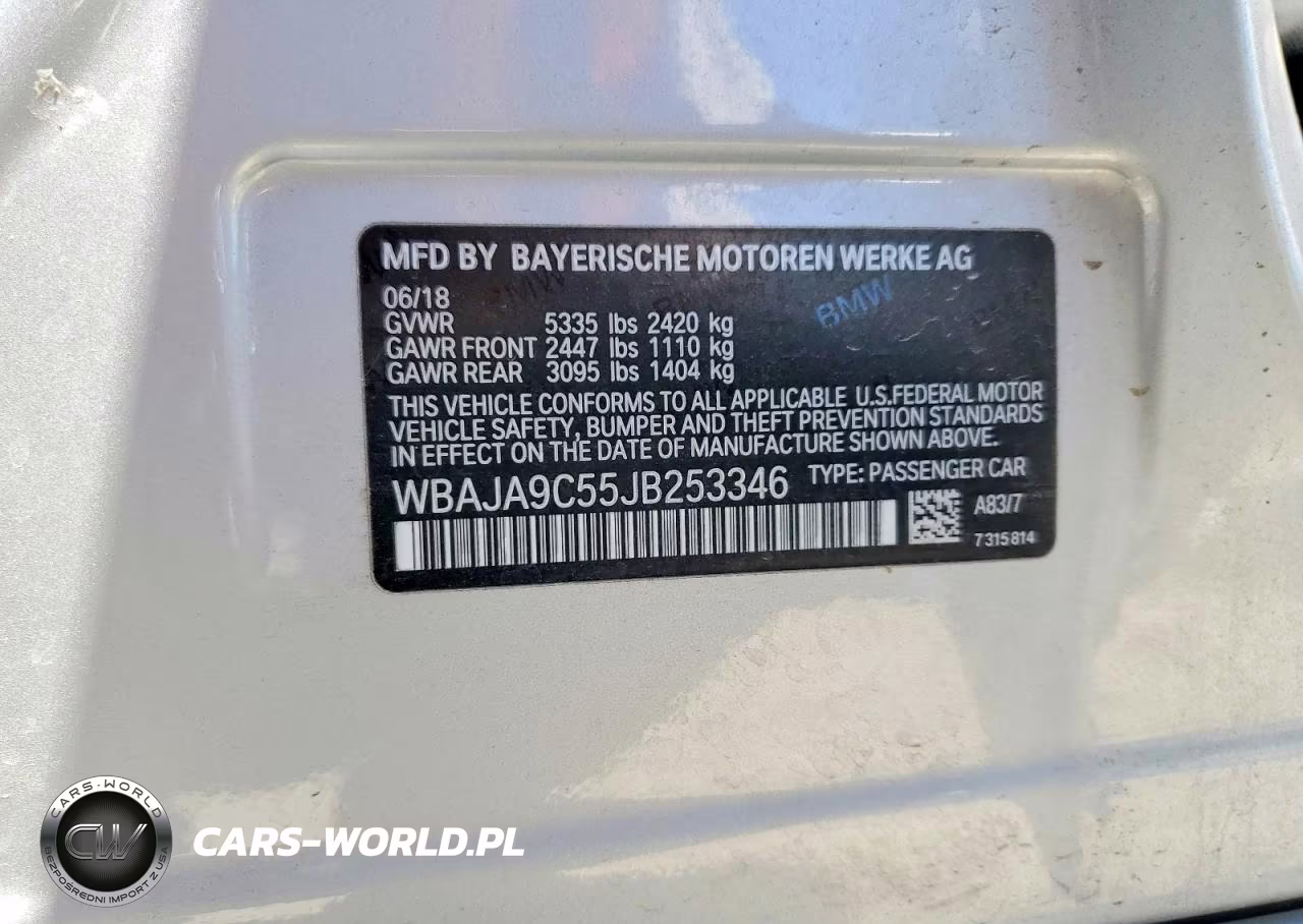 2018 BMW 530E VIN:WBAJA9C55JB253346 - 12