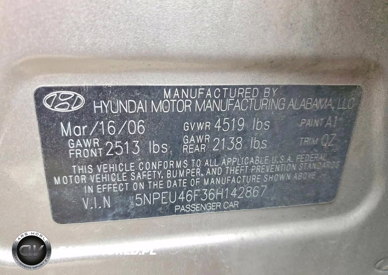 2006 Hyundai Sonata Gls V6 VIN:5NPEU46F36H142867 - 12