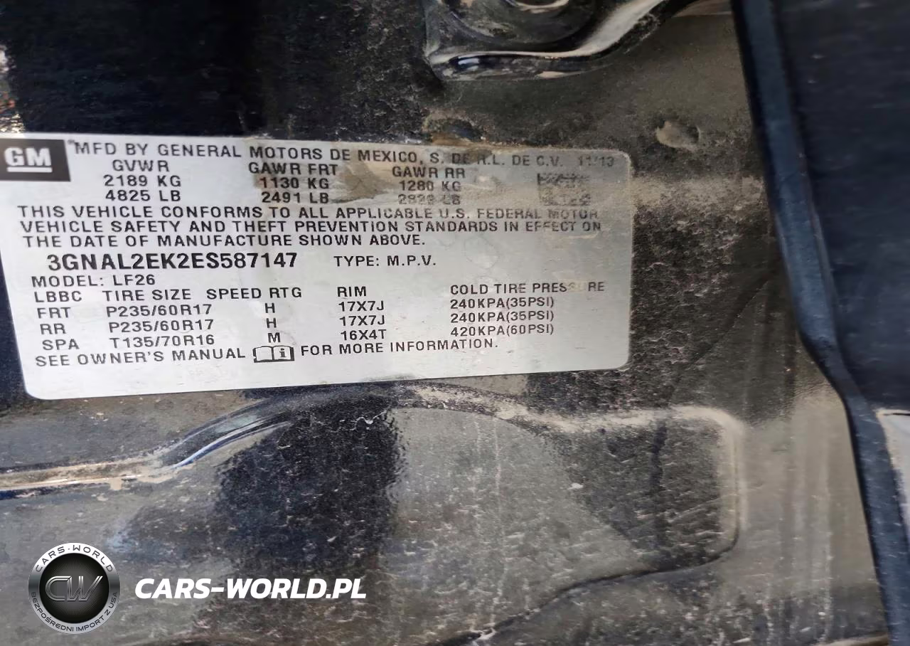 2014 Chevrolet Captiva Ls VIN:3GNAL2EK2ES587147 - 13