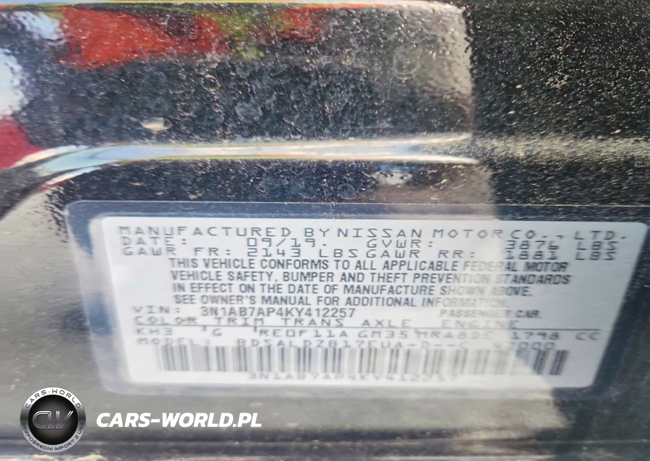 2019 Nissan Sentra Sv VIN:3N1AB7AP4KY412257 - 12