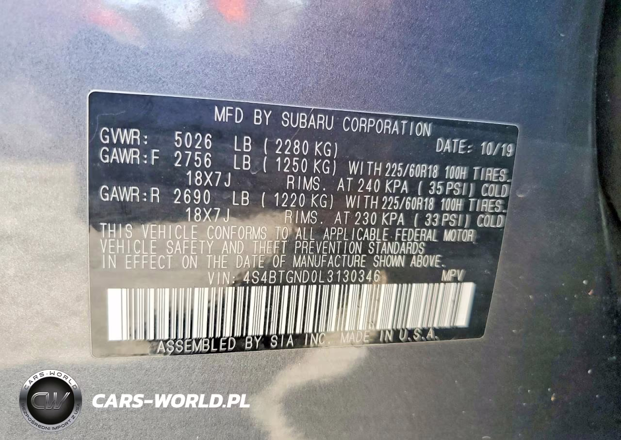 2020 Subaru Outback Limited Xt VIN:4S4BTGND0L3130346 - 13