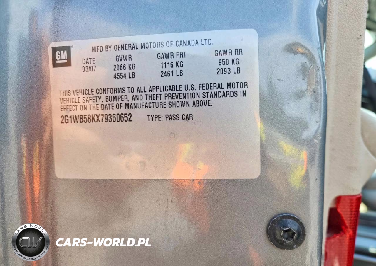 2007 Chevrolet Impala Ls VIN:2G1WB58KX79360652 - 12