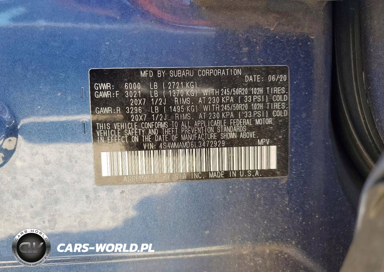 2020 Subaru Ascent Limited VIN:4S4WMAMD6L3472929 - 14