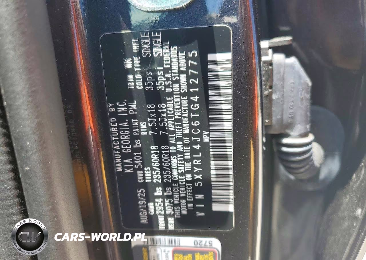 2026 Kia Sorento S VIN:5XYRL4JC6TG412775 - 13
