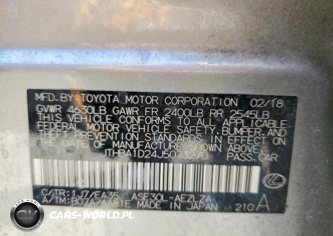2018 Lexus Is 300 VIN:JTHBA1D24J5073270 - 12