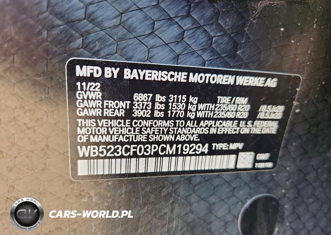 2023 BMW Ix xDrive50 VIN:WB523CF03PCM19294 - 13