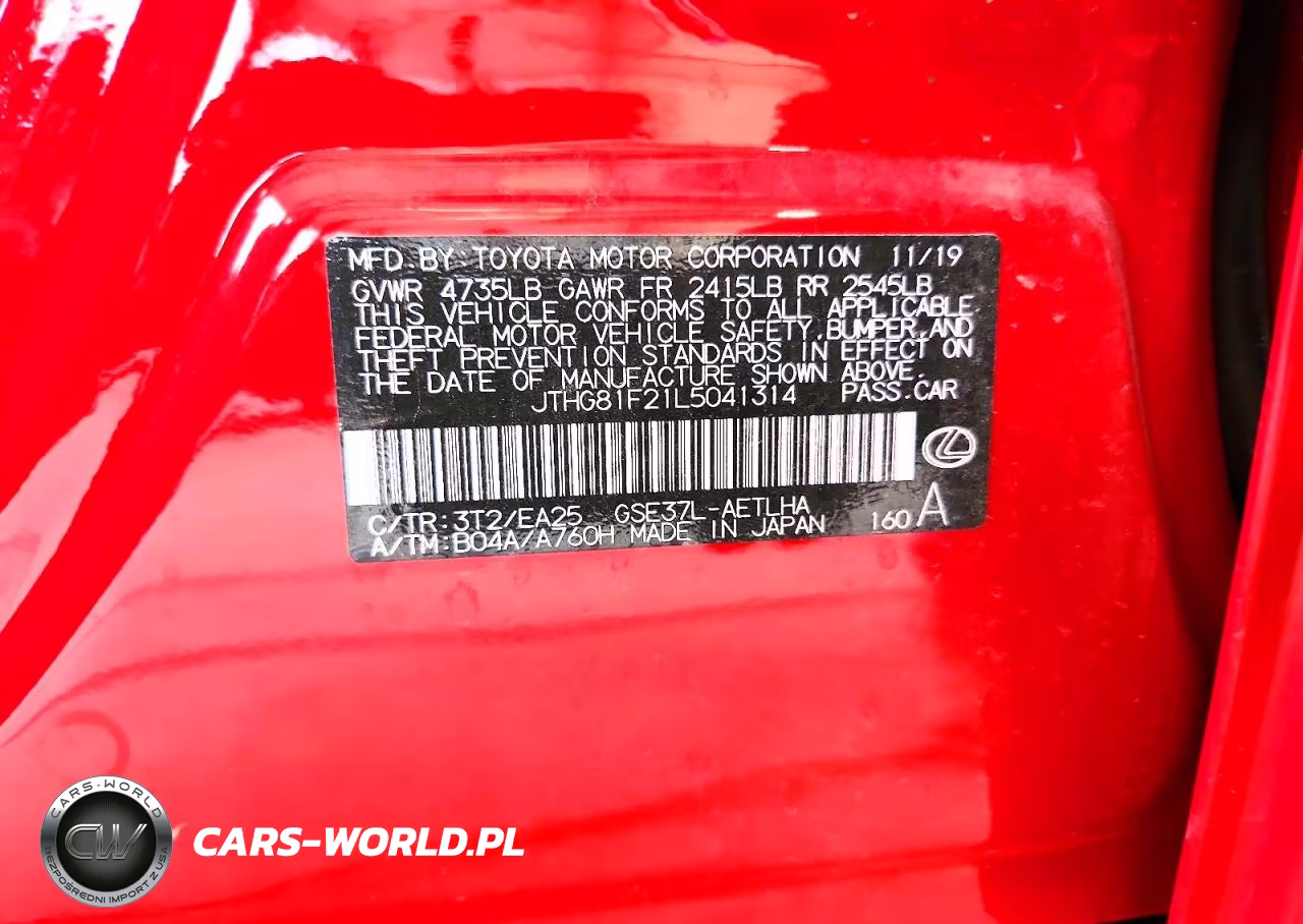 2020 Lexus Is 300 F Sport VIN:JTHG81F21L5041314 - 12