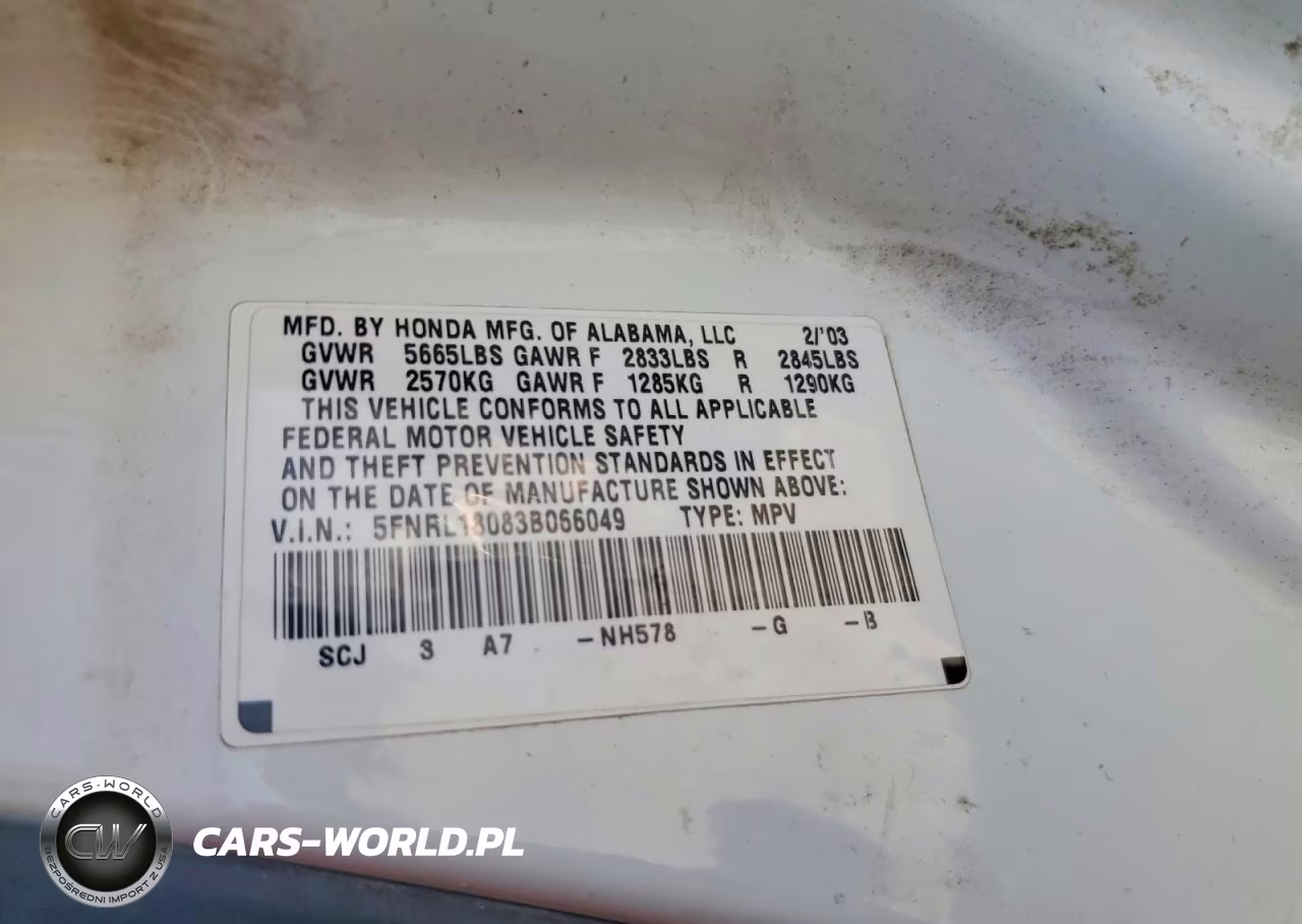 2003 Honda Odyssey Exl VIN:5FNRL18083B066049 - 13