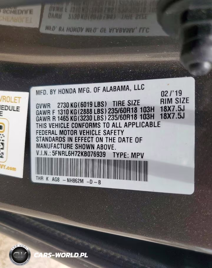 2019 Honda Odyssey Exl VIN:5FNRL6H72KB076939 - 13