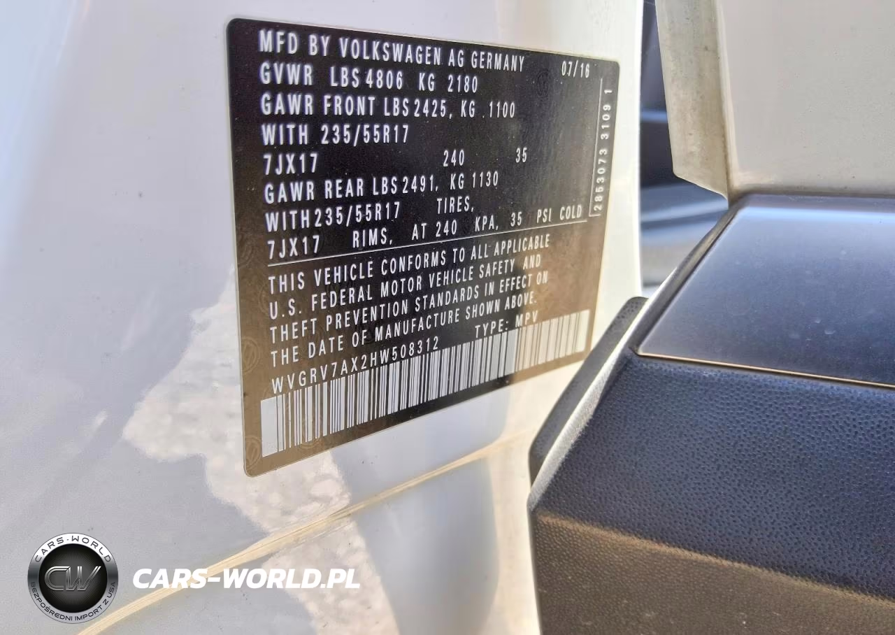 2017 Volkswagen Tiguan VIN:WVGRV7AX2HW508312 - 13