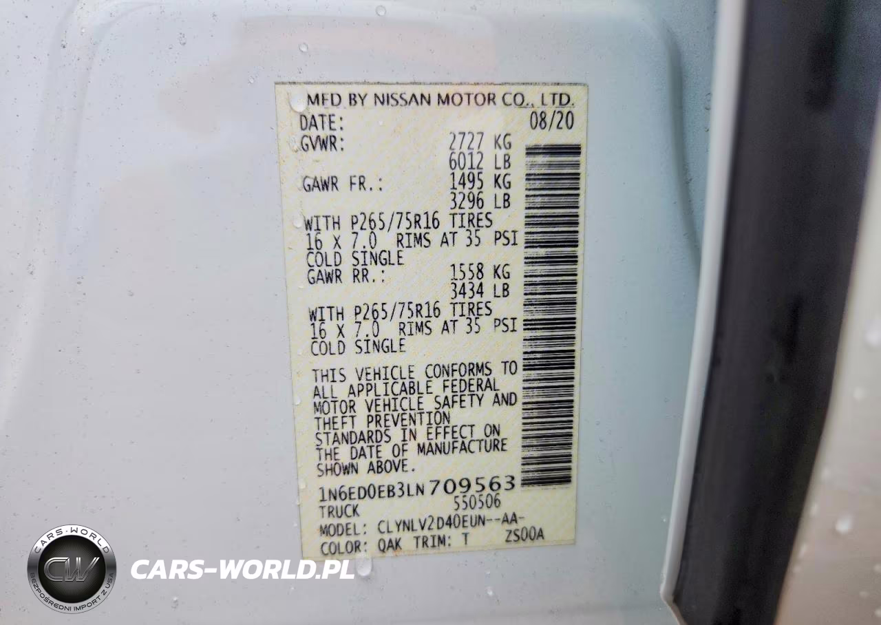 2020 Nissan Frontier Pro-4X VIN:1N6ED0EB3LN709563 - 13