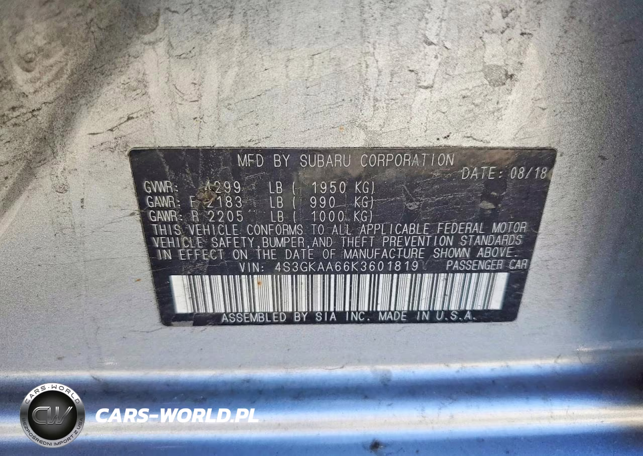 2019 Subaru Impreza VIN:4S3GKAA66K3601819 - 13