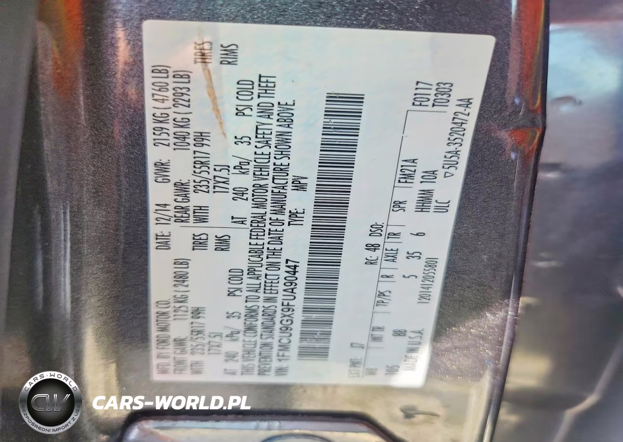 2015 Ford Escape Se VIN:1FMCU9GX9FUA90447 - 13