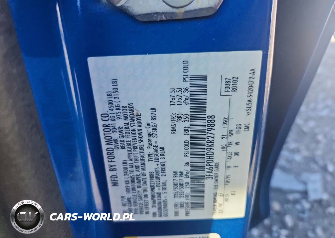 2019 Ford Fusion Se VIN:3FA6P0HD9KR279888 - 12
