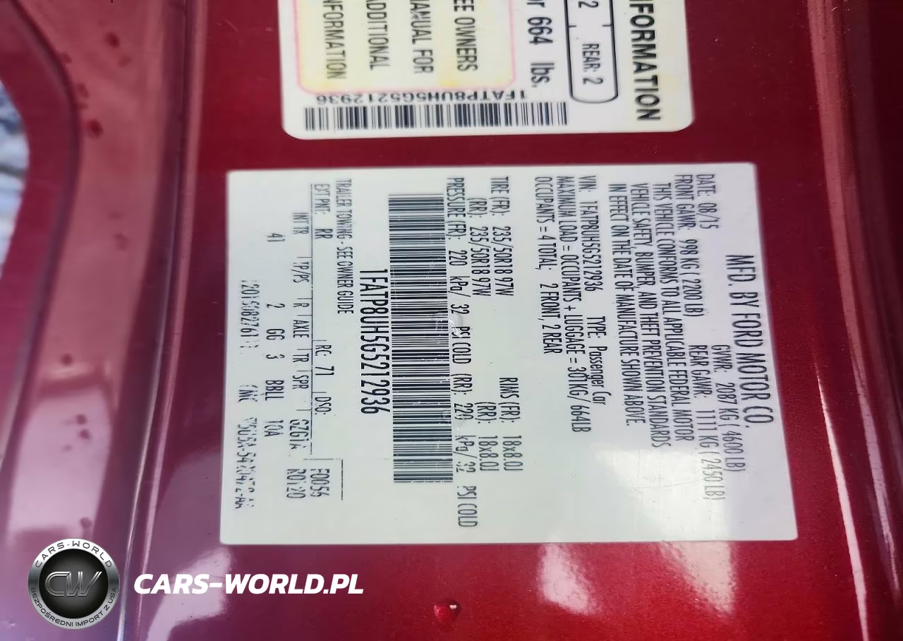 2016 Ford Mustang VIN:1FATP8UH5G5212936 - 12