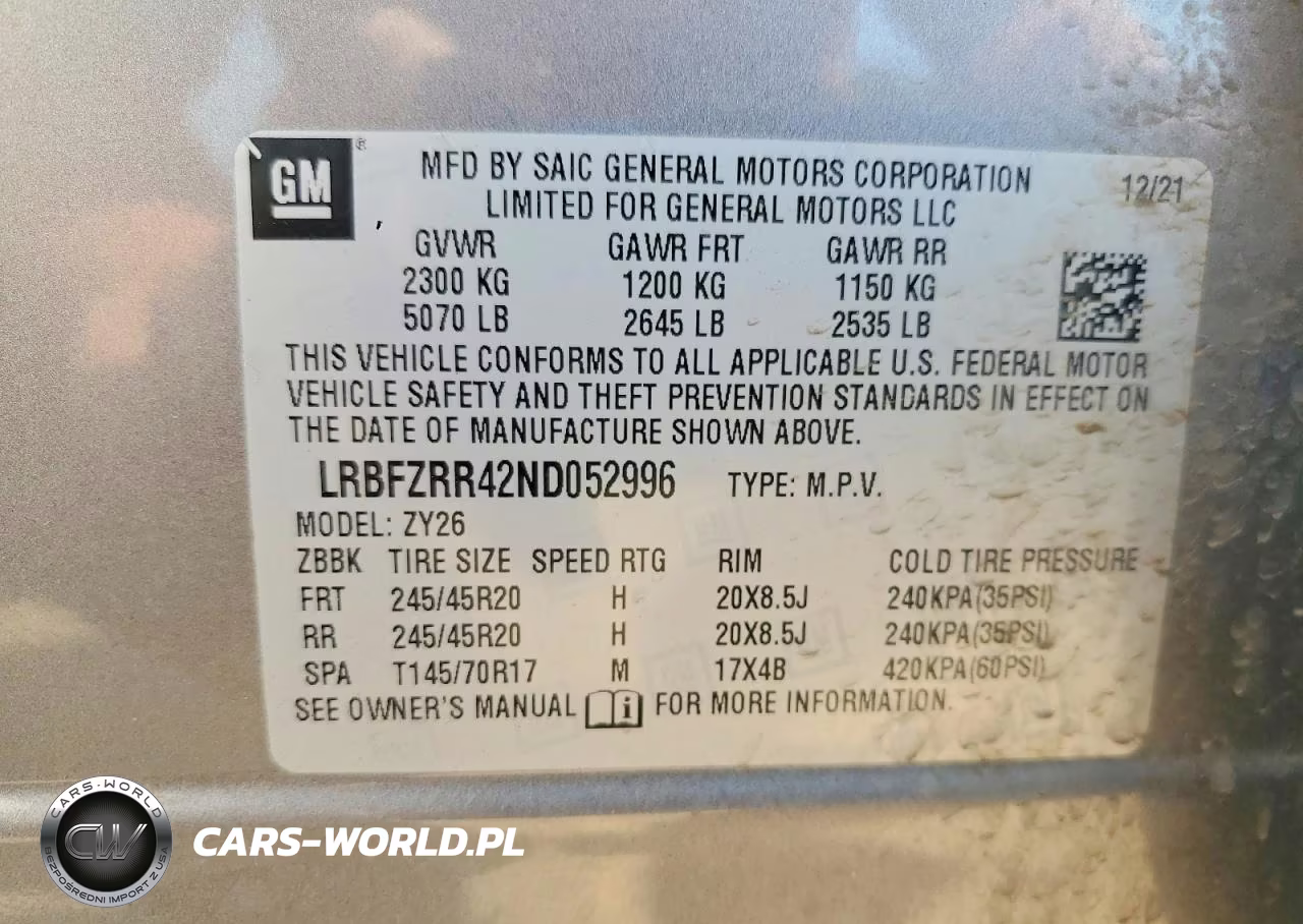 2022 Buick Envision Avenir VIN:LRBFZRR42ND052996 - 12