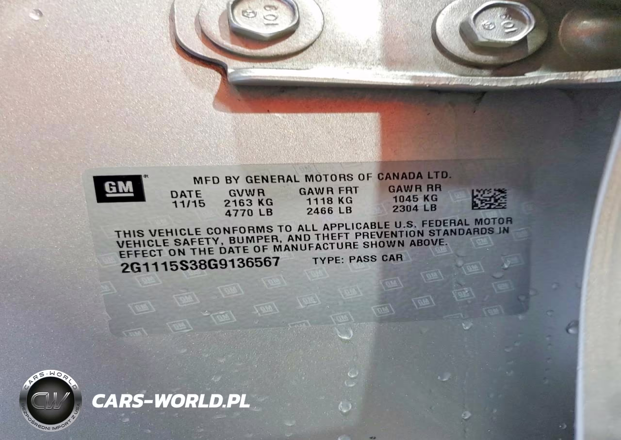 2016 Chevrolet Impala Lt VIN:2G1115S38G9136567 - 12