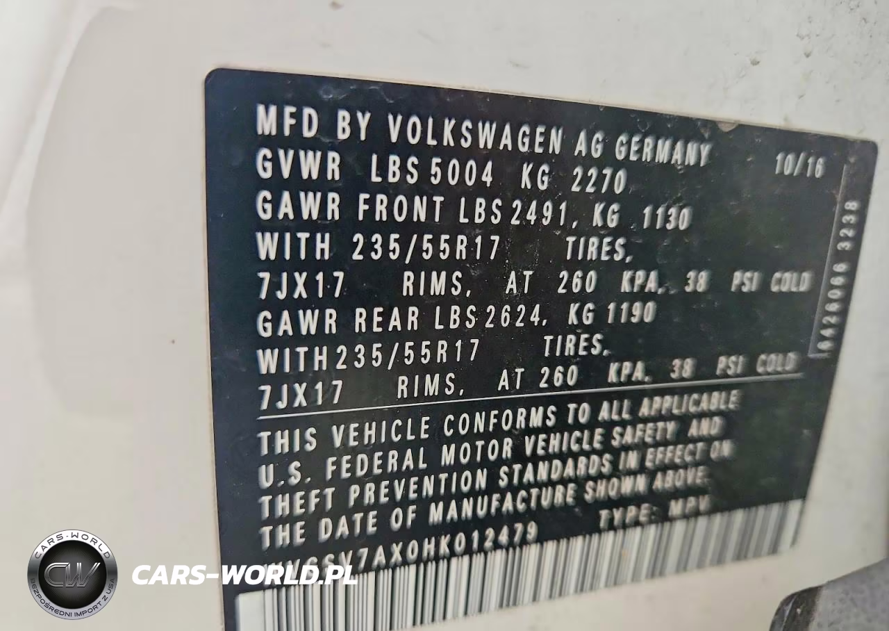 2017 Volkswagen Tiguan Wolfsburg VIN:WVGSV7AX0HK012479 - 13