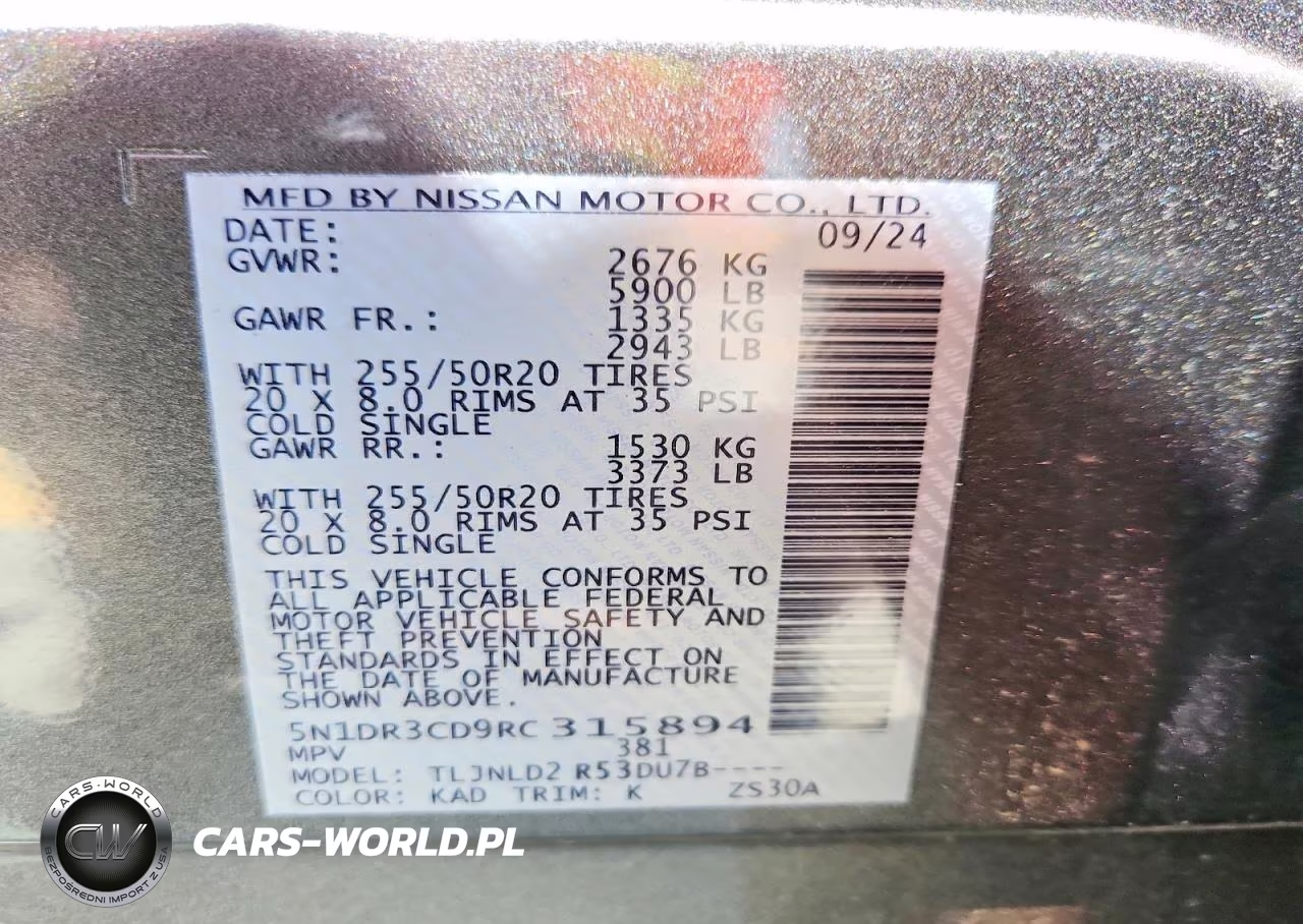 2024 Nissan Pathfinder Sl VIN:5N1DR3CD9RC315894 - 13