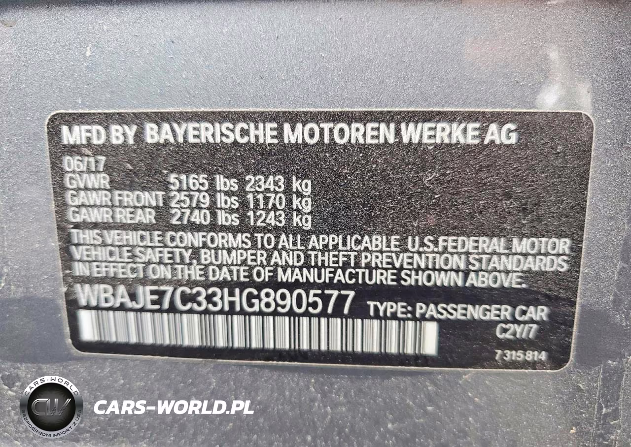 2017 BMW 540 Xi VIN:WBAJE7C33HG890577 - 12
