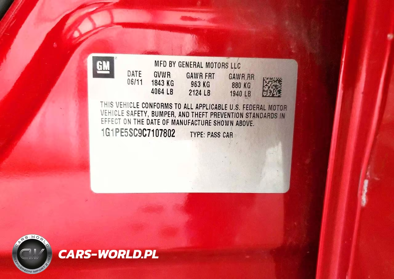 2012 Chevrolet Cruze Lt VIN:1G1PE5SC9C7107802 - 13