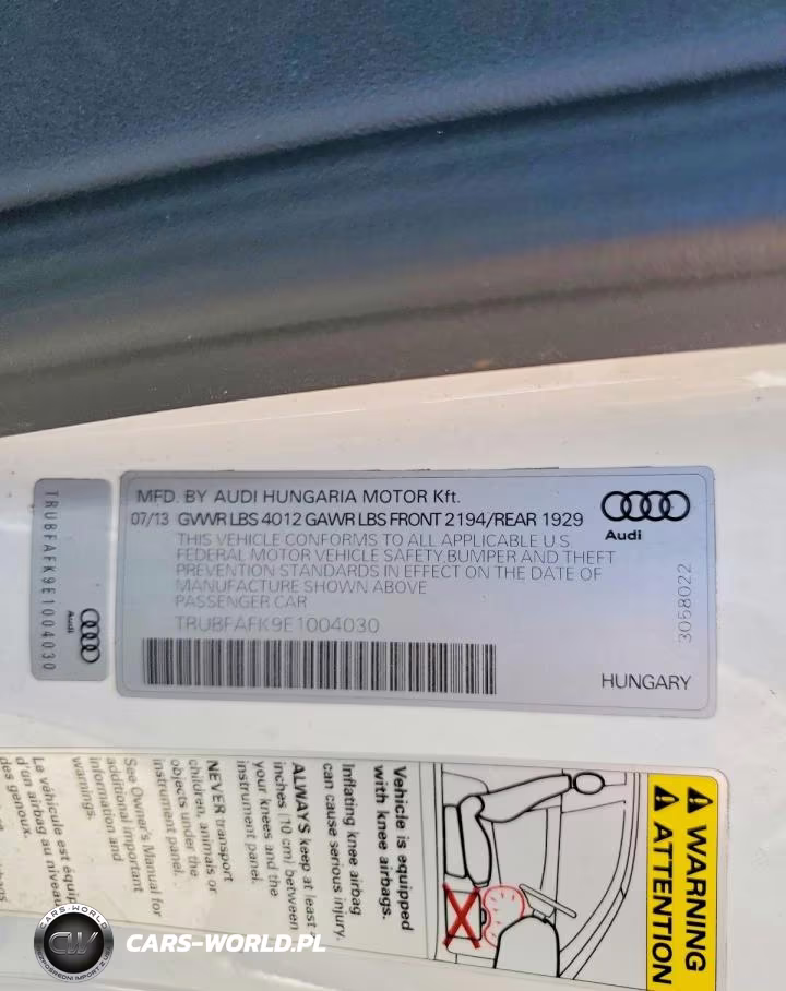 2014 Audi Tt Premium Plus VIN:TRUBFAFK9E1004030 - 12