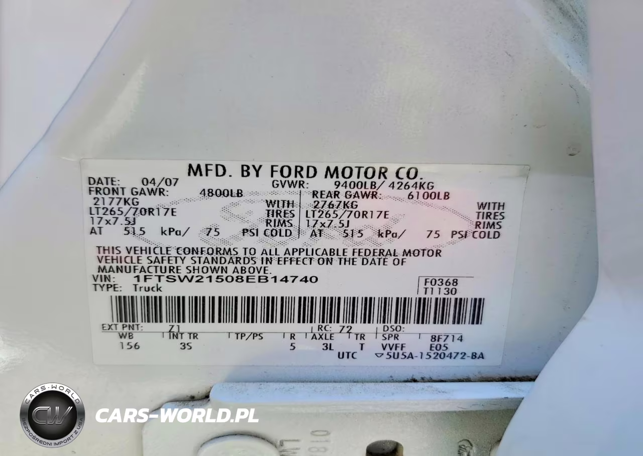 2008 Ford F250 Super Duty VIN:1FTSW21508EB14740 - 12