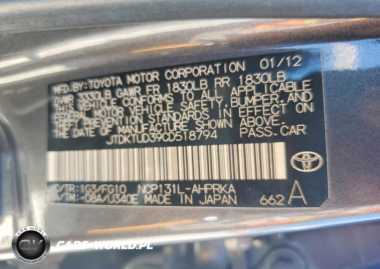 2012 Toyota Yaris 5-Door Le VIN:JTDKTUD39CD518794 - 13