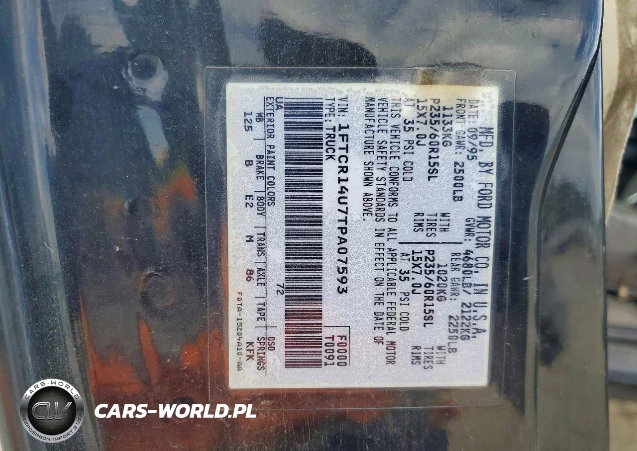 1996 Ford Ranger Super Cab VIN:1FTCR14U7TPA07593 - 12