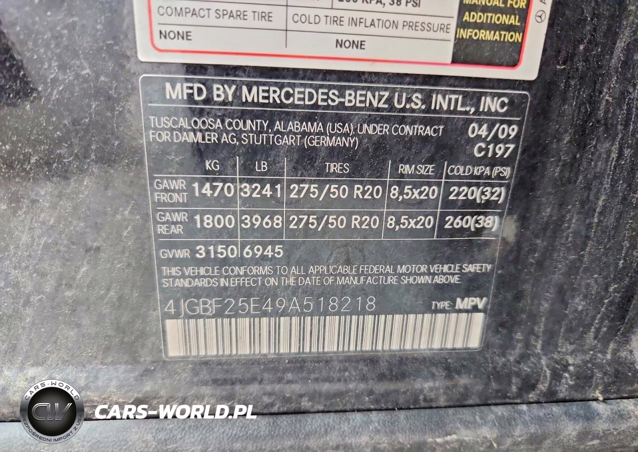 2009 Mercedes-Benz Gl VIN:4JGBF25E49A518218 - 13
