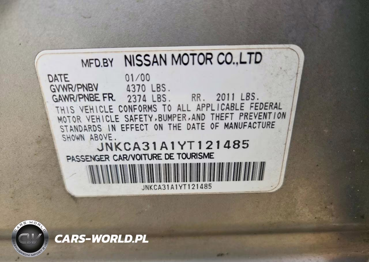 2000 Infiniti I30 Base VIN:JNKCA31A1YT121485 - 12