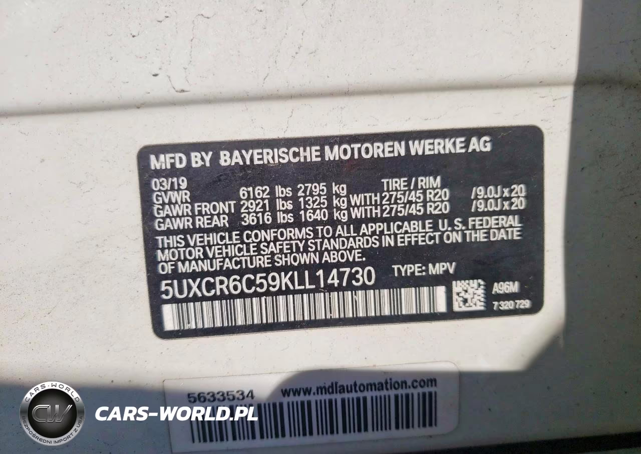 2019 BMW X5 xDrive40I VIN:5UXCR6C59KLL14730 - 13