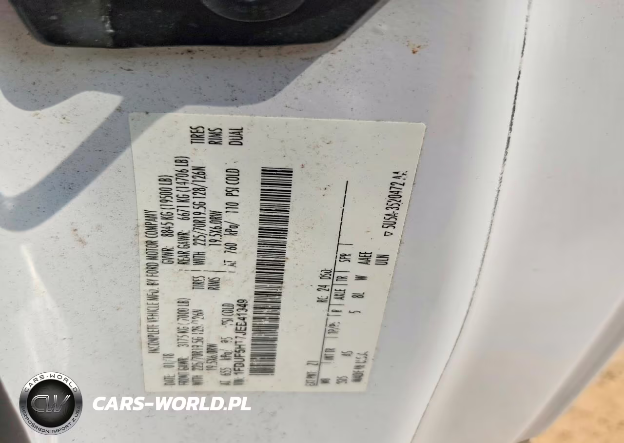 2018 Ford F550 Super Duty VIN:1FDUF5HT7JEB41949 - 12