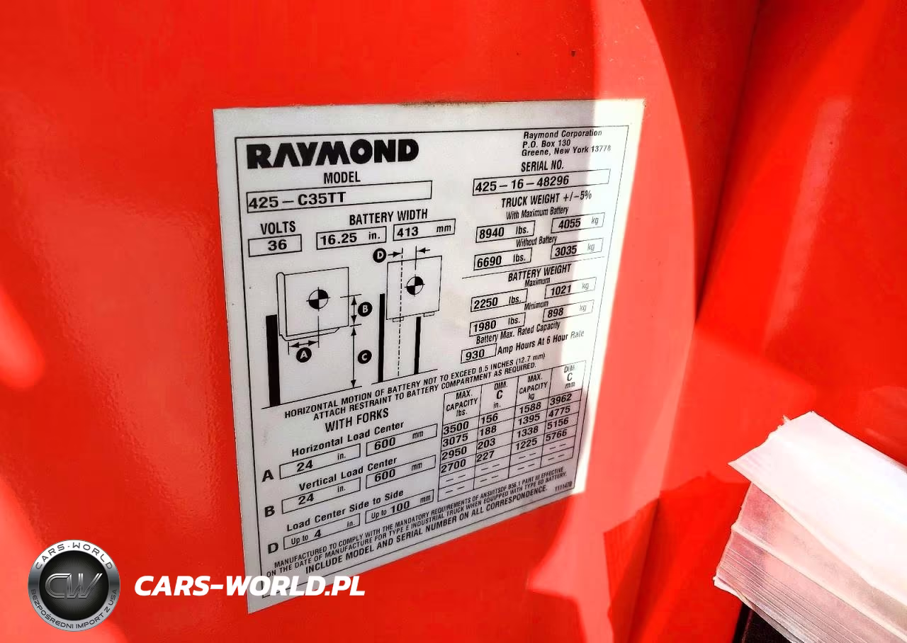 2016 Raymond 425-C35Tt Forklift VIN:00000004251648296 - 10