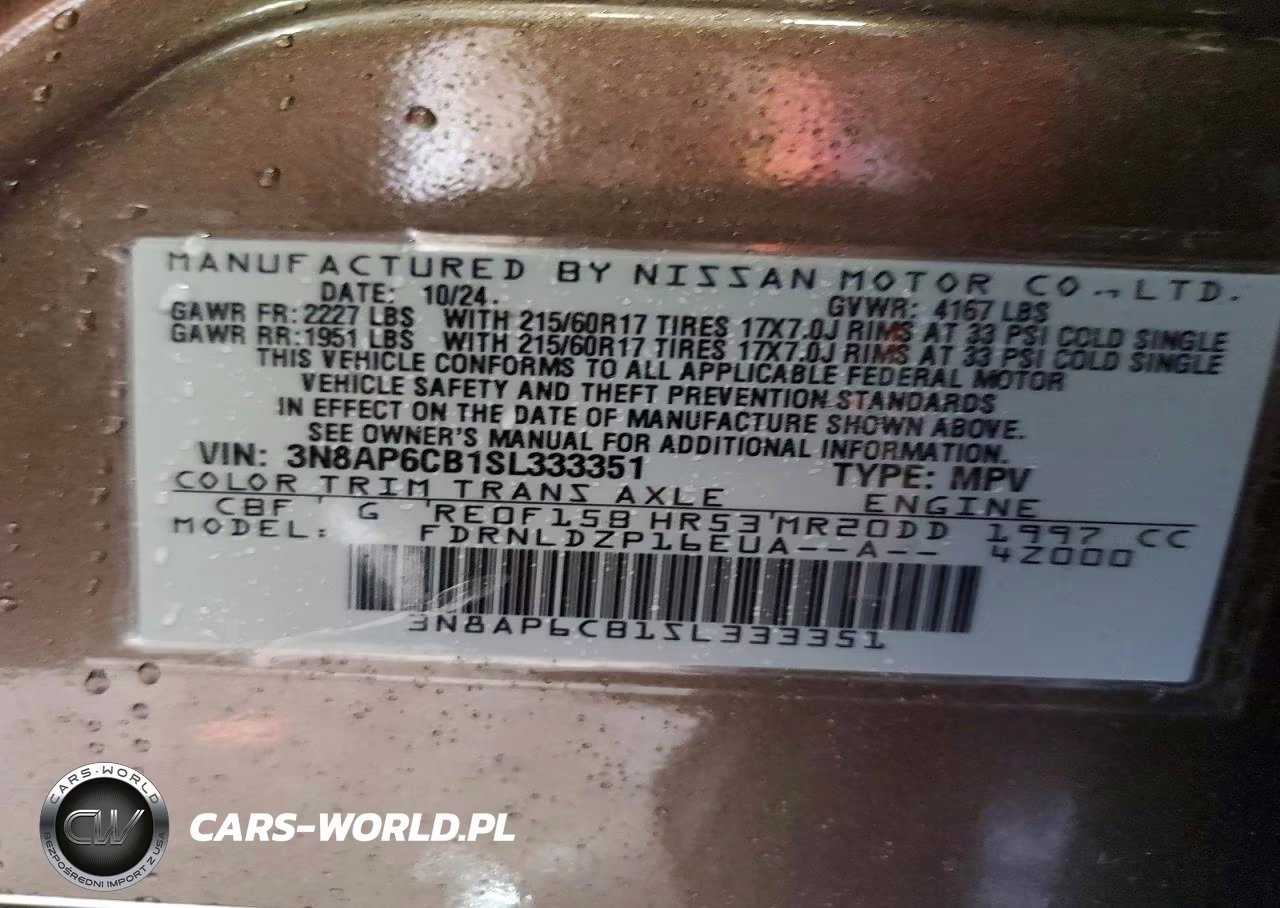 2025 Nissan Kicks Sv VIN:3N8AP6CB1SL333351 - 14