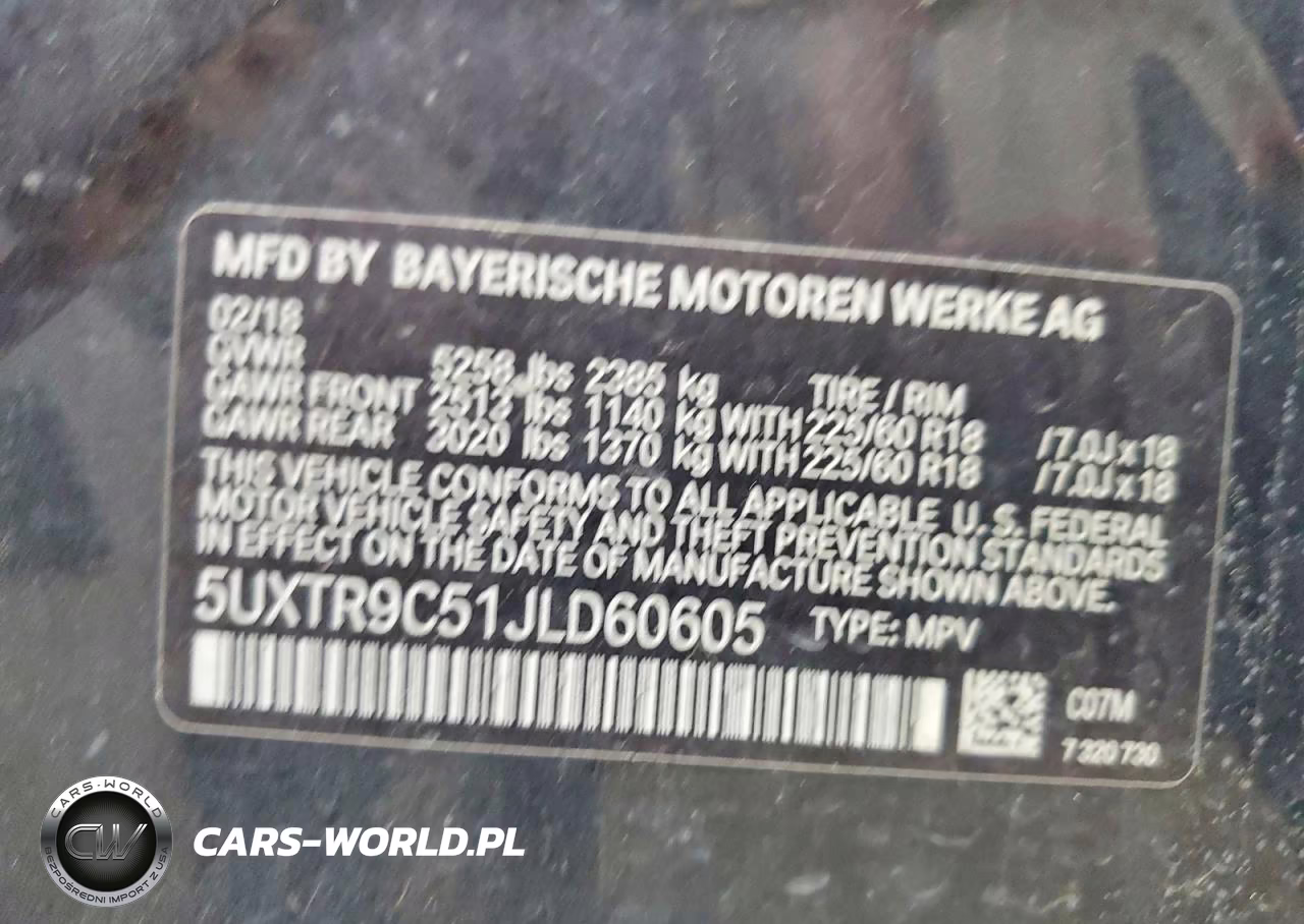 2018 BMW X3 xDrive30I VIN:5UXTR9C51JLD60605 - 13