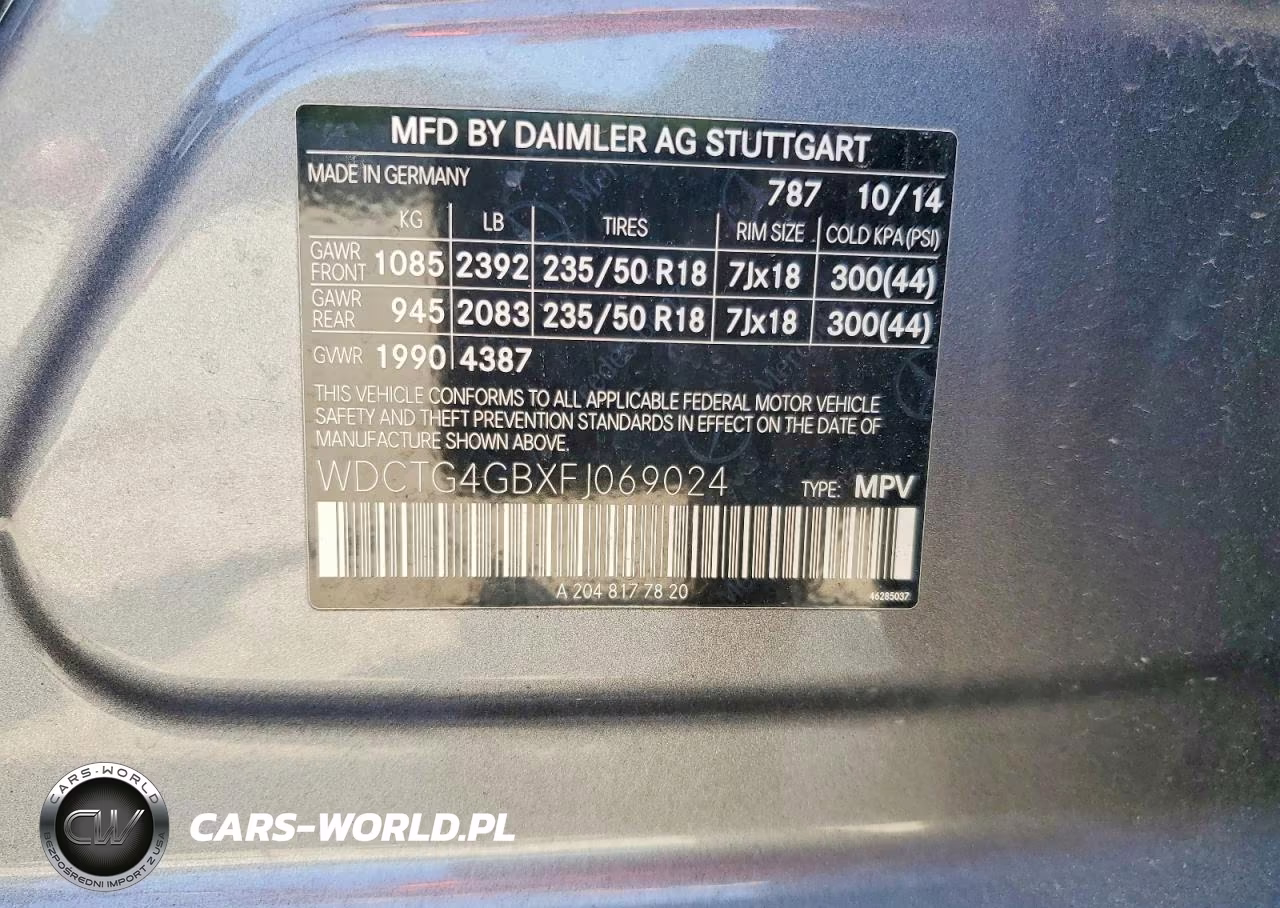 2015 Mercedes-Benz Gla 250 4Matic VIN:WDCTG4GBXFJ069024 - 13
