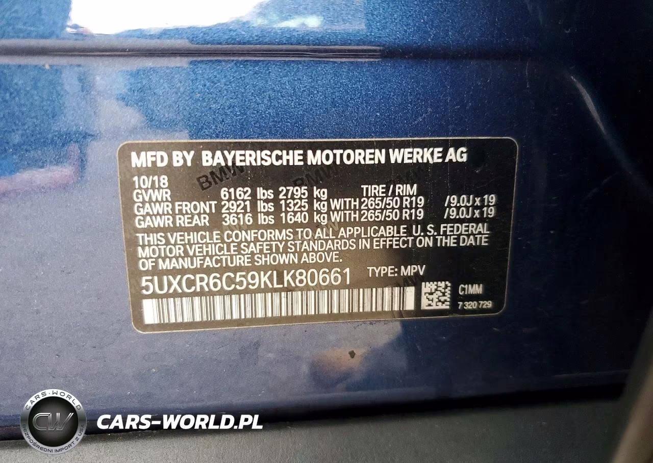 2019 BMW X5 xDrive40I VIN:5UXCR6C59KLK80661 - 13